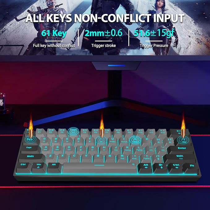 Black Grey(Ice Blue Light)/Red Switch