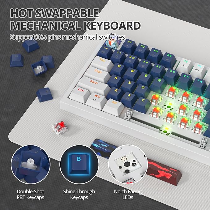 82 White Blue/Red Switch