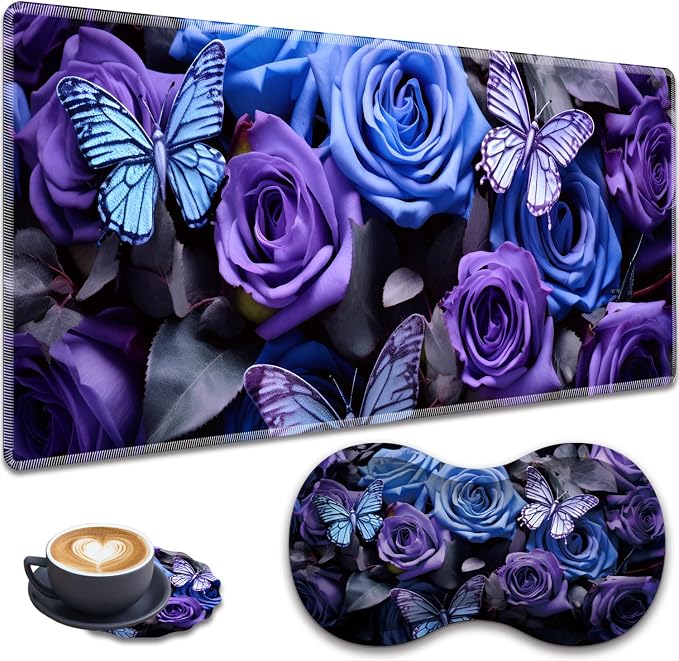 Purple Roses and Blue Butterflies