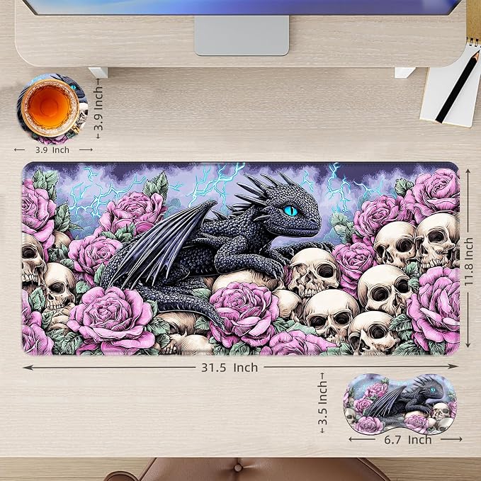 Dragon With Roses Skulls-2-30