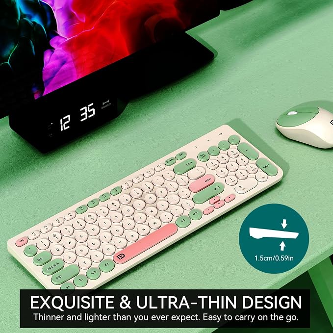 IK6632 Milky White Green Colorful