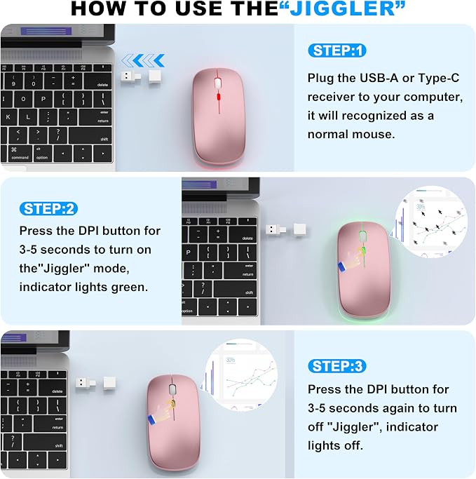 LED Wireless Mouse (Rose Gold)