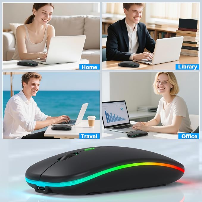 LED Wireless Mouse (Matte Black)