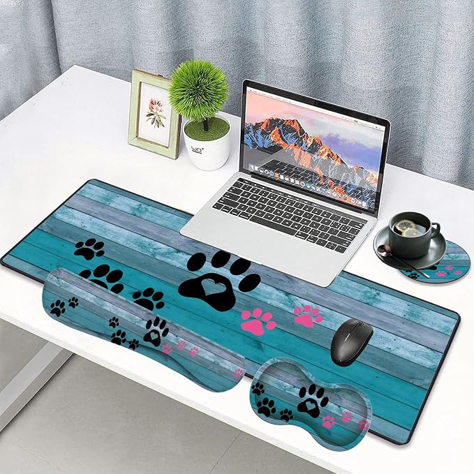 Black and Pink Dog Paw Prints