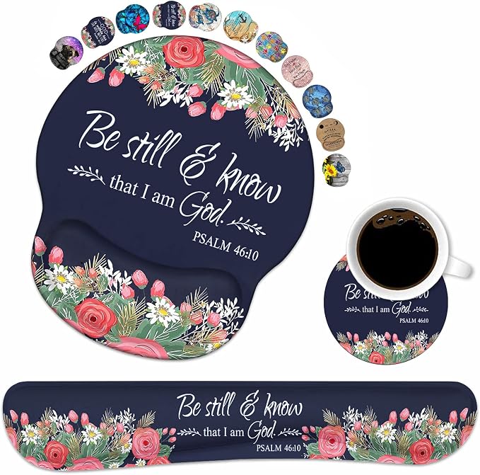 Floral Quote Bible Verses Psalm 46:10