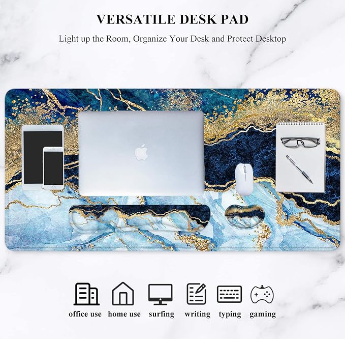 4Pcs-Blue & White Marble