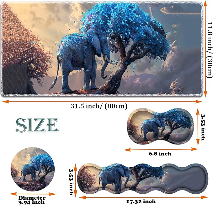Blue Leaves and Elephants