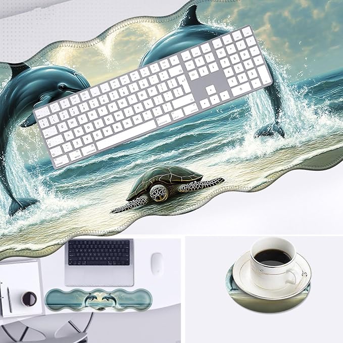 6 Dolphins and Sea Turtle