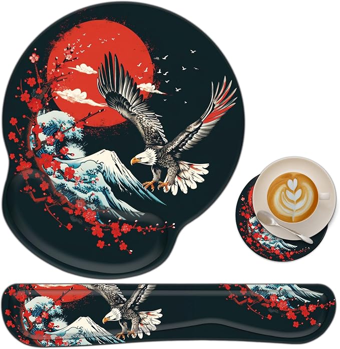 Ocean Wave Cherry Blossom Eagle