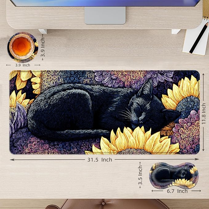 Black Cat With Sunflowers-2-28