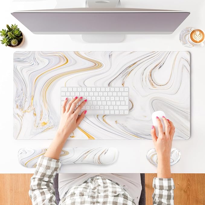 White Marble Stripes