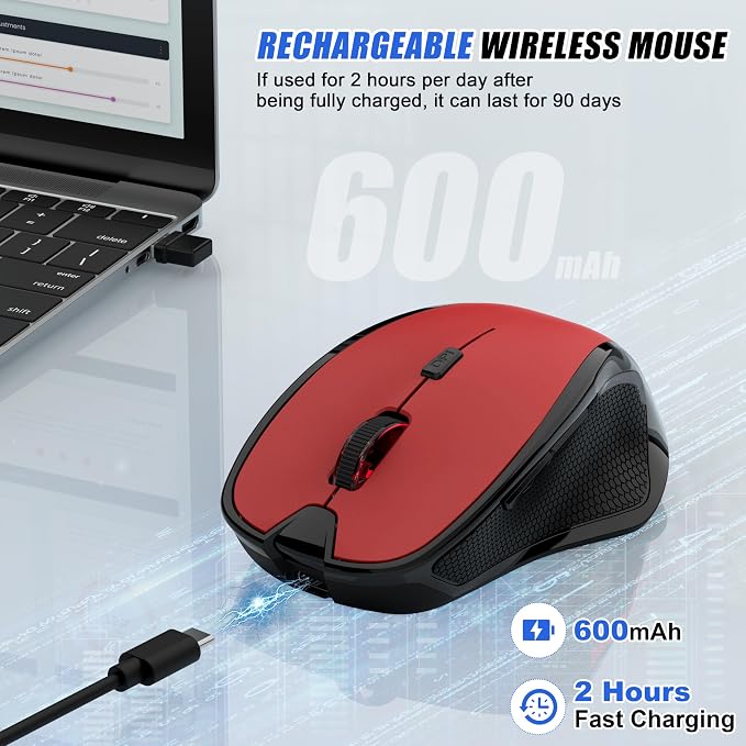 Bluetooth Wireless Mouse (Red)