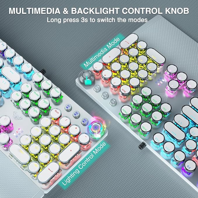 White | Clicky Blue Switches
