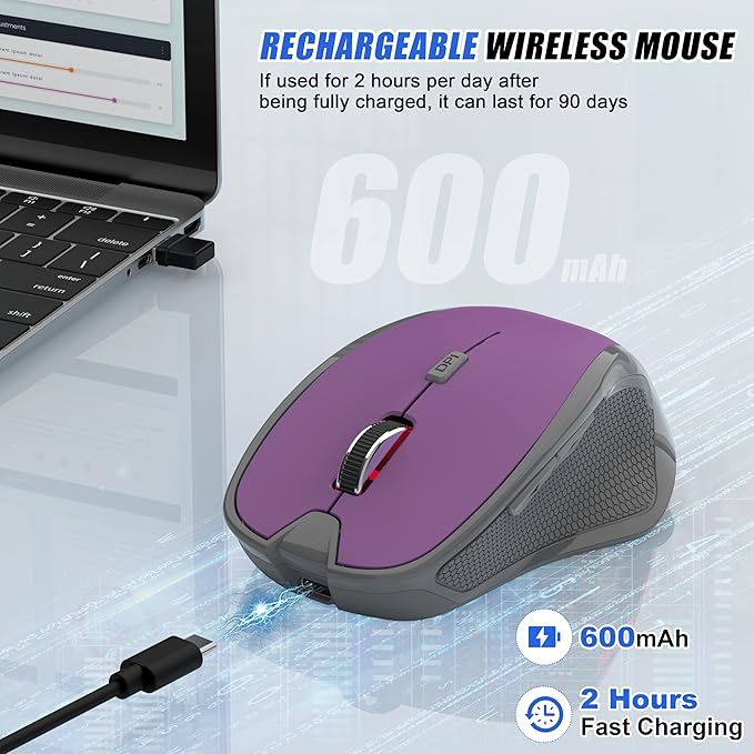 Bluetooth Wireless Mouse (Purple)