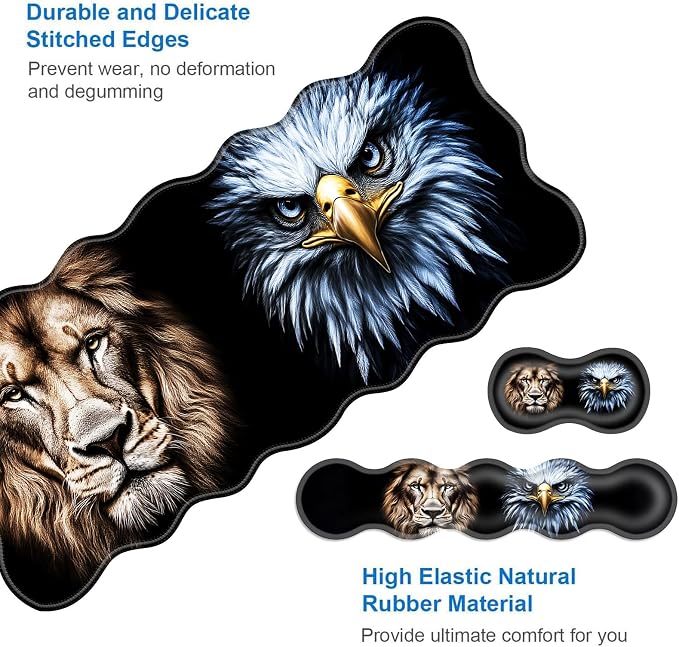 Lion and Eagle Face Art
