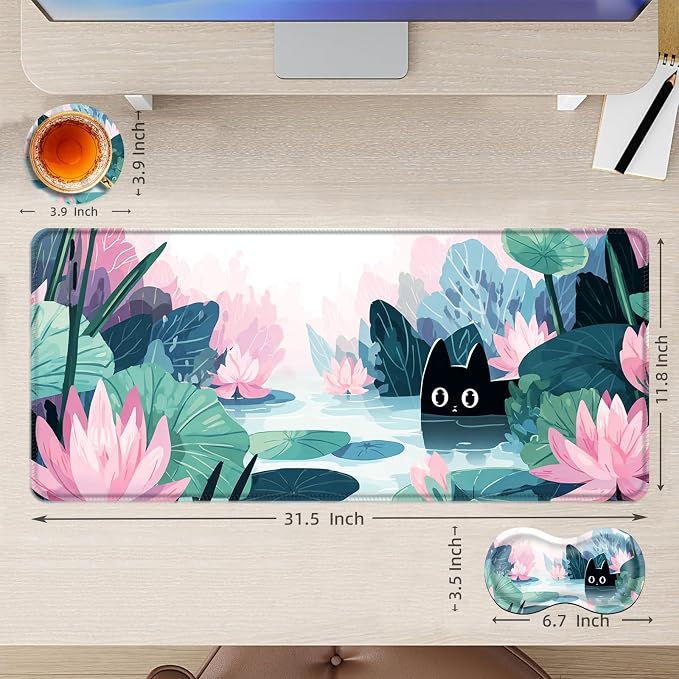 Black Cat in Lotus Pond-2-29