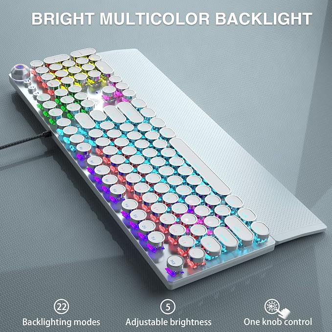 White | Clicky Blue Switches