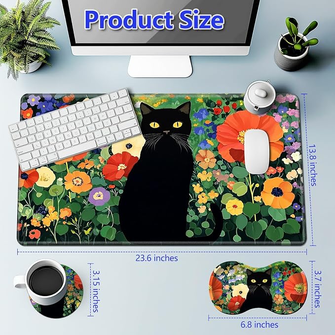Flower Black Cat