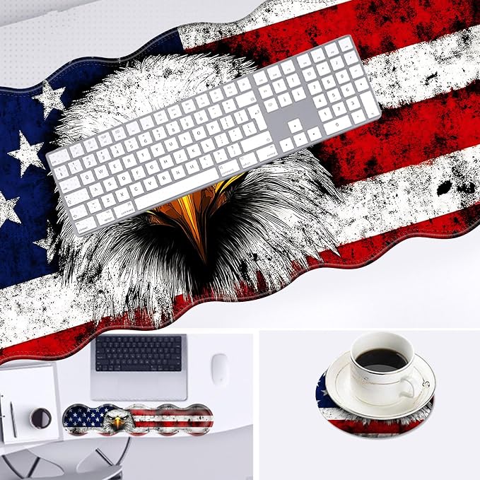 3 Bald Eagle American Flag