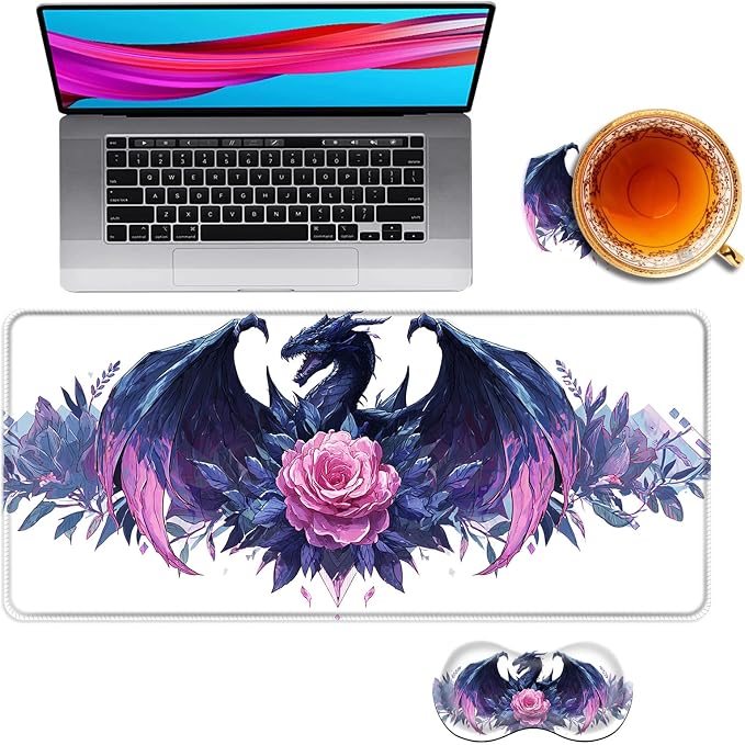 Blue Dragon With Pink Rose-2-31