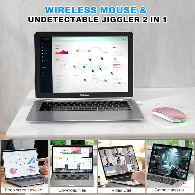 LED Wireless Mouse (Rose Gold)