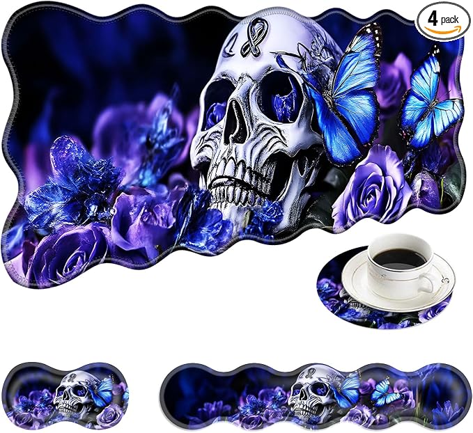 16 Skull and Butterflies