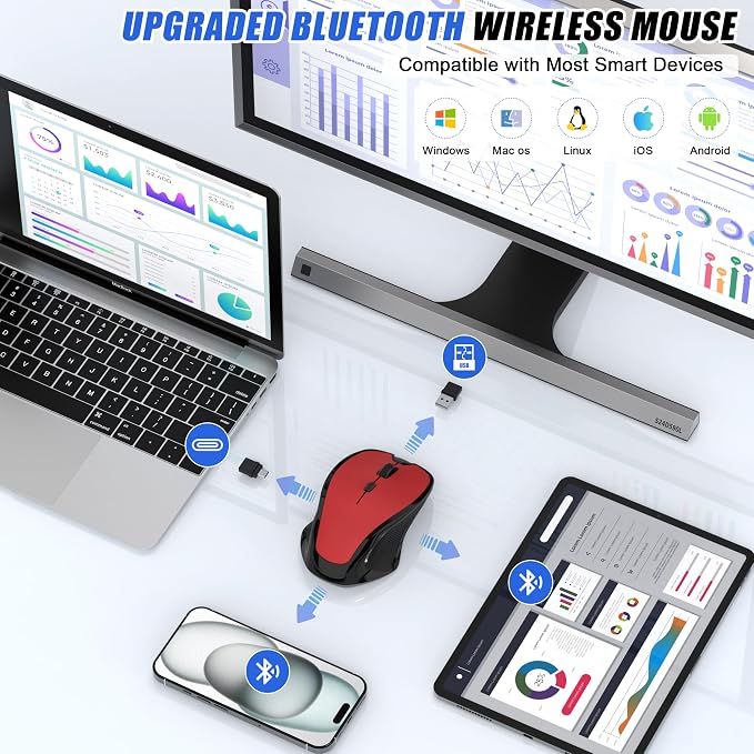 Bluetooth Wireless Mouse (Red)