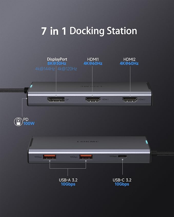 Grey 2 HDMI + 1 DisplayPort+USB
