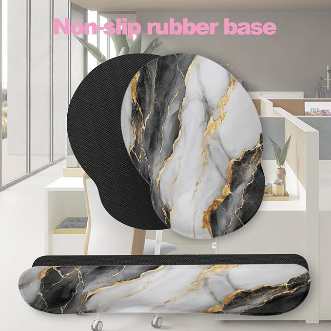 Black Gray Gold Marble