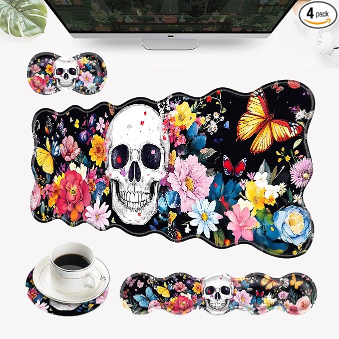 24 Skull Flowers Butterflies