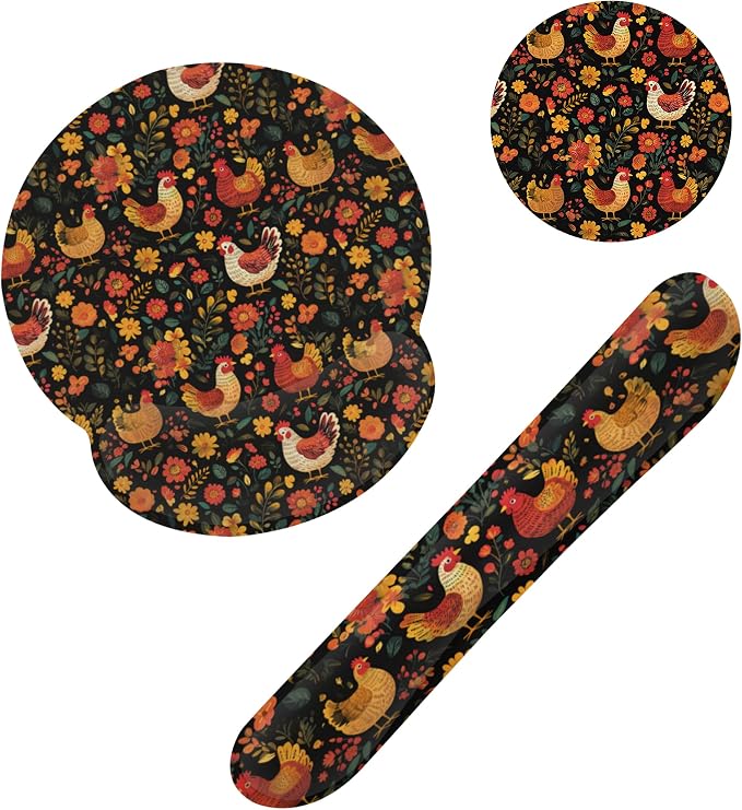 Chicken Rooster Hen Flower Meadow
