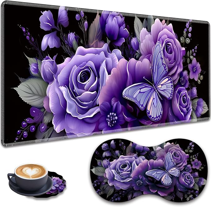 Butterfly and Purple Flowers