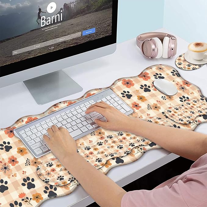 Flowers Dog Paw Prints