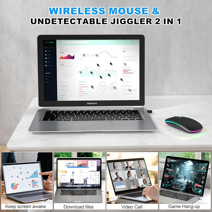 LED Wireless Mouse (Matte Black)