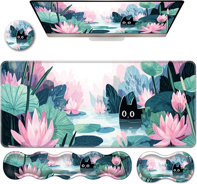 Black Cat in Lotus Pond-2-29