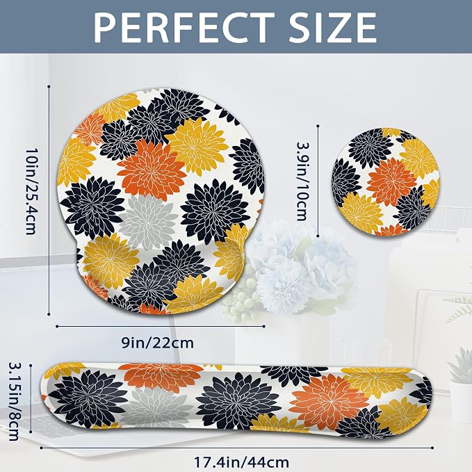 Vintage Orange Black Dehlia Flowers