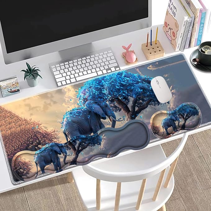 Blue Leaves and Elephants