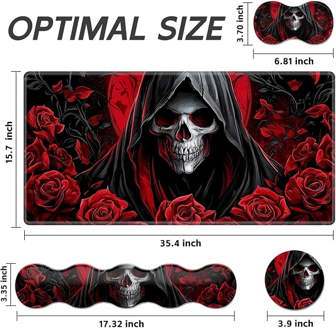 Red Rose Skull