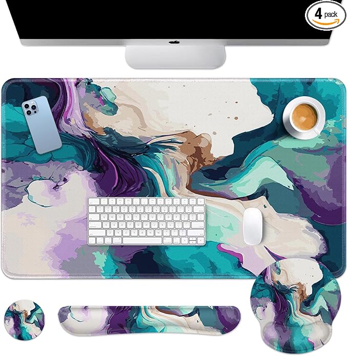 Teal And Purple Marbling