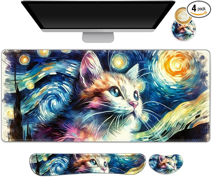 Starry Night Art Cat