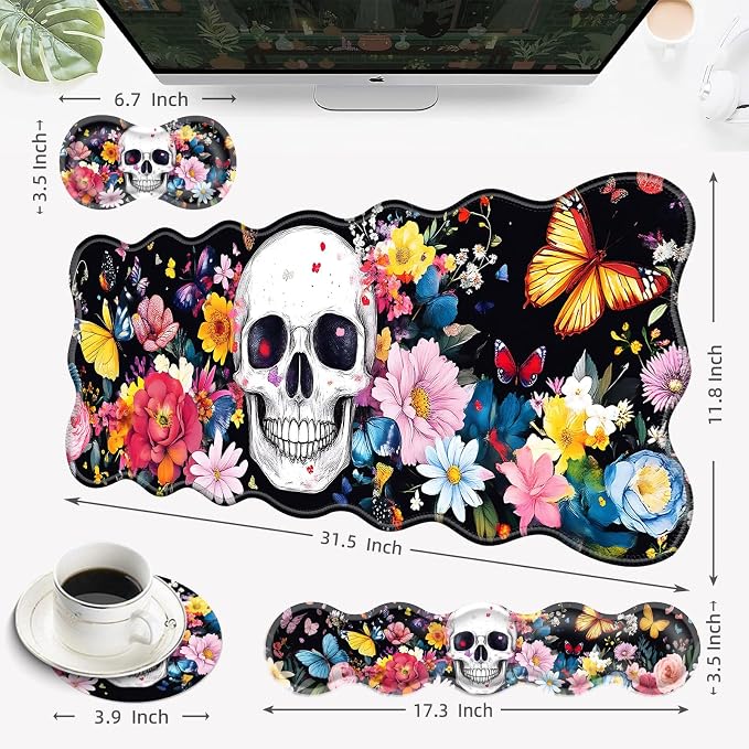24 Skull Flowers Butterflies