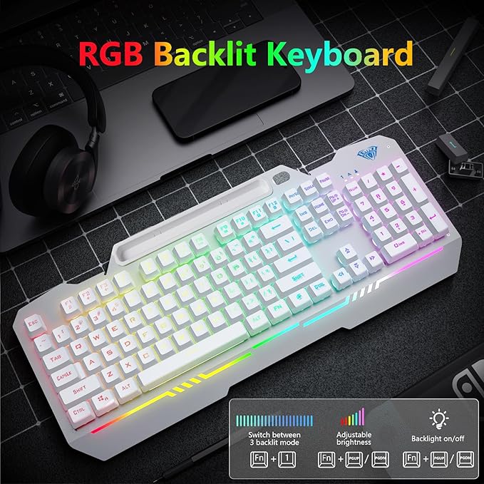 White Keycaps + Silver Panel