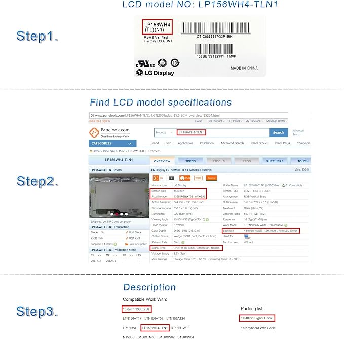 For 1366x768 LVDS LCD Screen