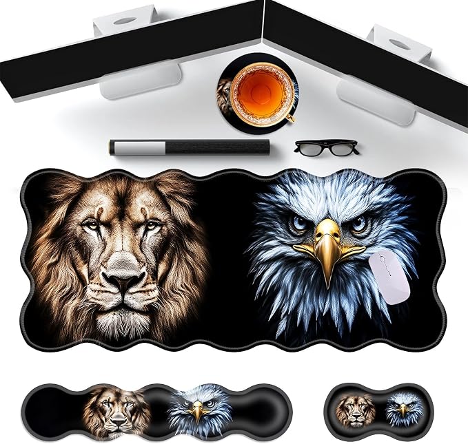 Lion and Eagle Face Art