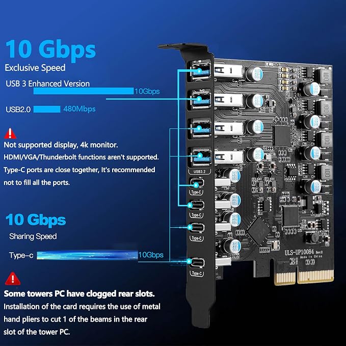 4 x USB A - 4 x USB C