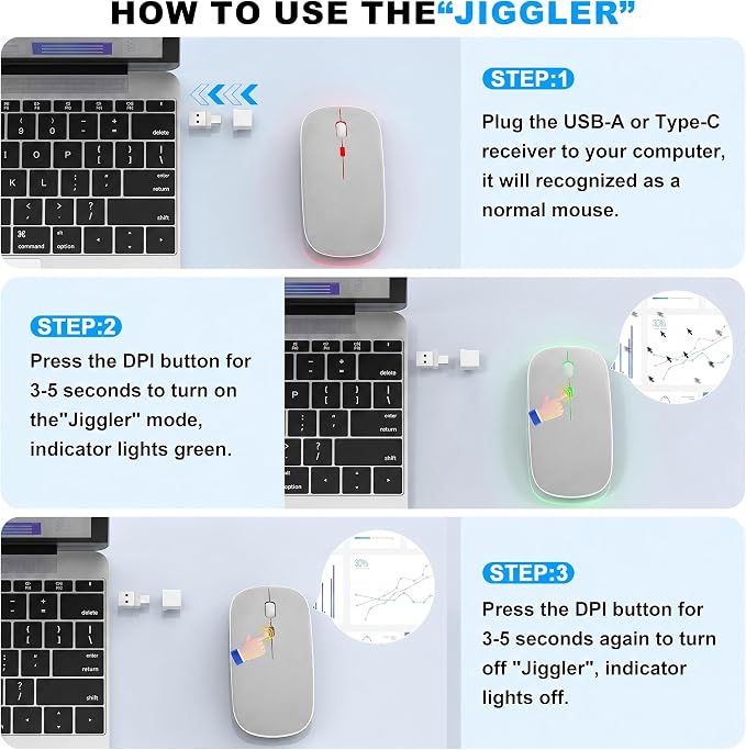 LED Wireless Mouse (Grey)