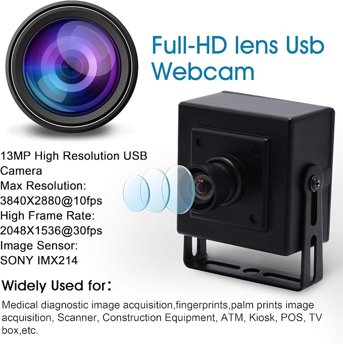 13MP 100 Degree No Distortion Lens Camera