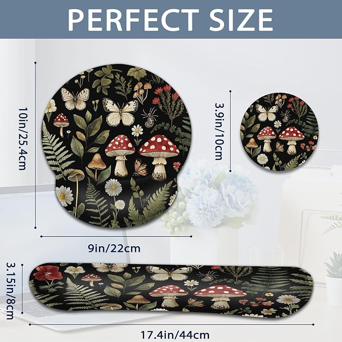 Mushroom Butterfly Flowers Herbs
