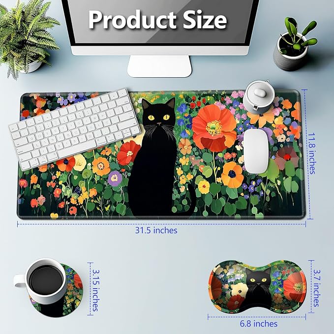 Flower Black Cat