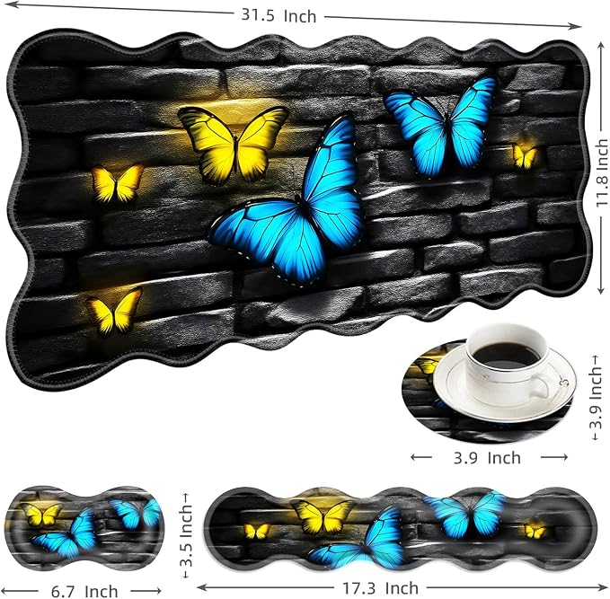 25 Blue and Yellow Butterflies